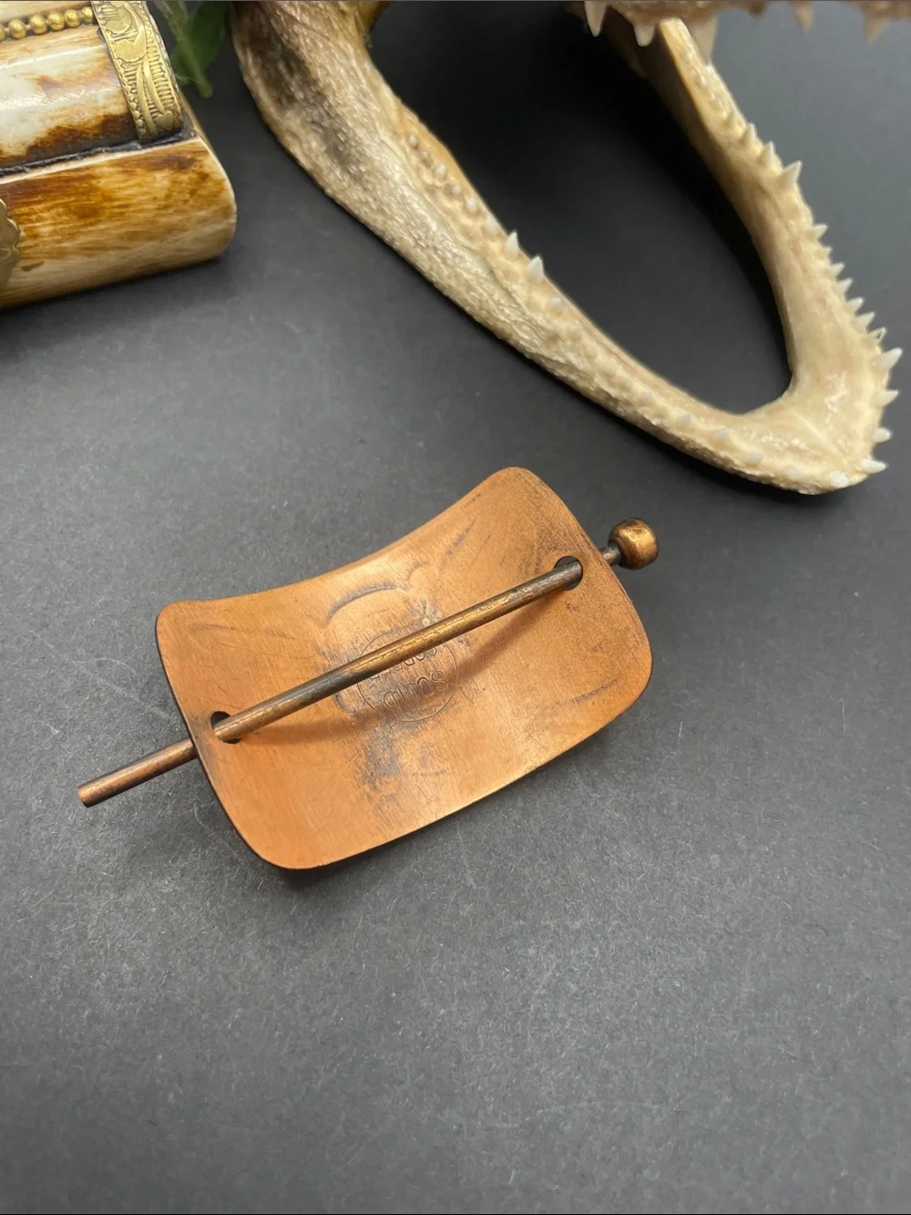 Japan solid copper hair pin vintage